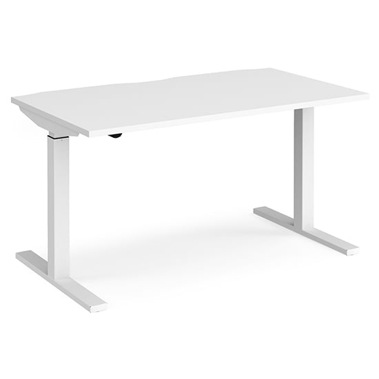 Read more about Elev 1400mm electric height adjustable desk in white