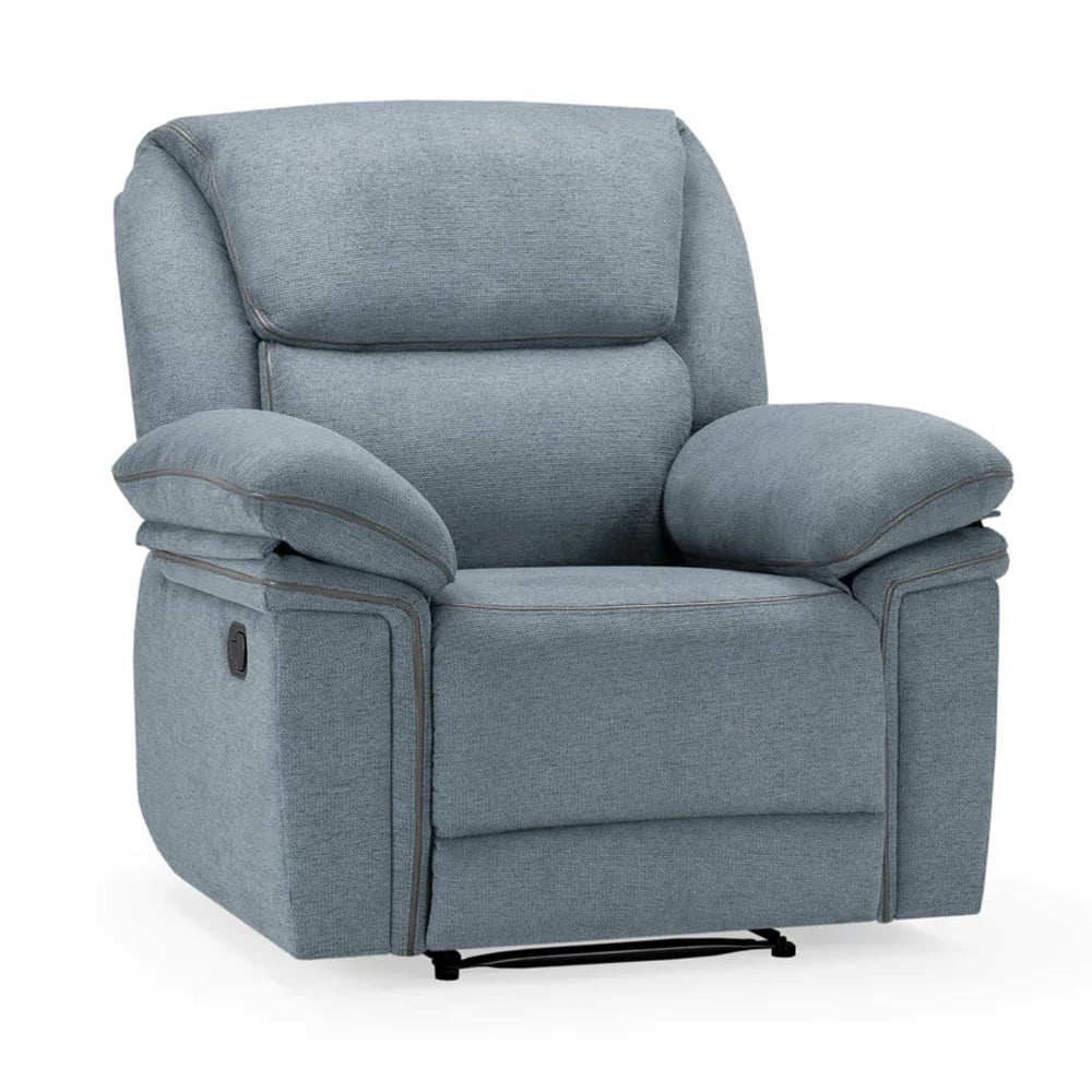 elia fabric recliner 1 seater sofa in grey