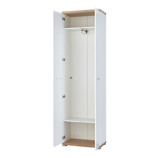 Elina Wardrobe In White And Sonoma Oak | Furniture in Fashion