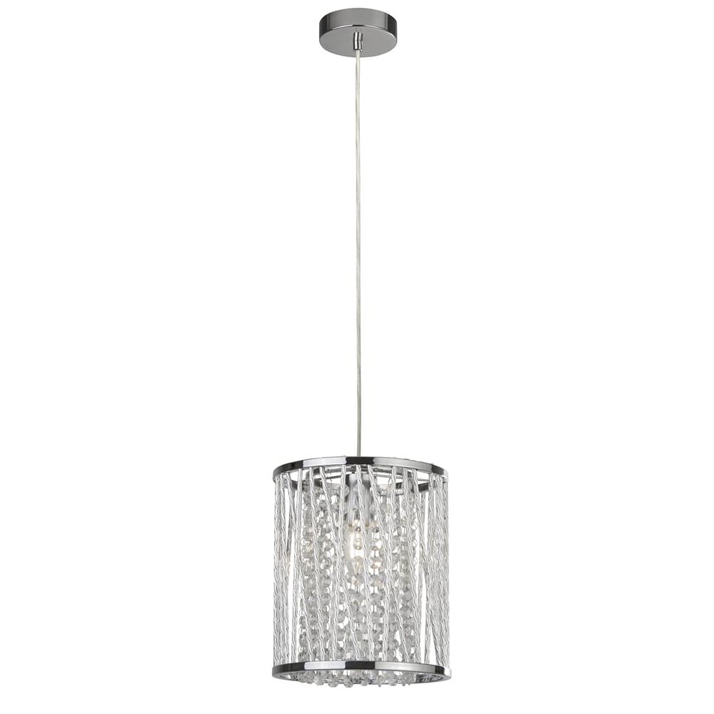 Product photograph of Elise Crystal Glass Pendant Light In Chrome from Furniture in Fashion