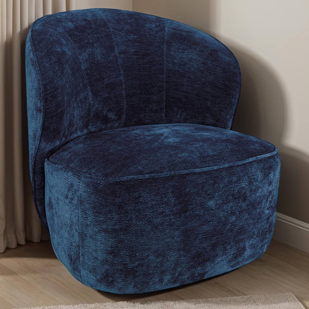 Product photograph of Elkhart Velvet Swivel Accent Chair In Blue from Furniture in Fashion