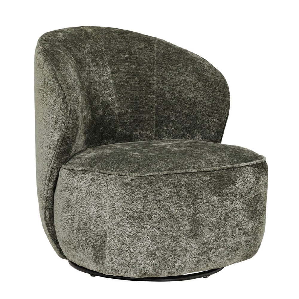 Product photograph of Elkhart Velvet Swivel Accent Chair In Green from Furniture in Fashion