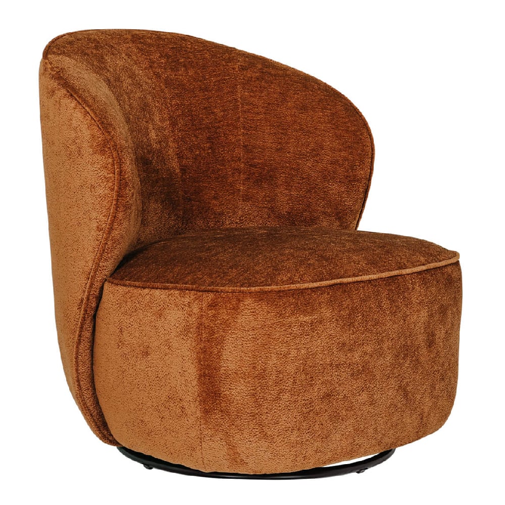 Read more about Elkhart velvet swivel accent chair in rust