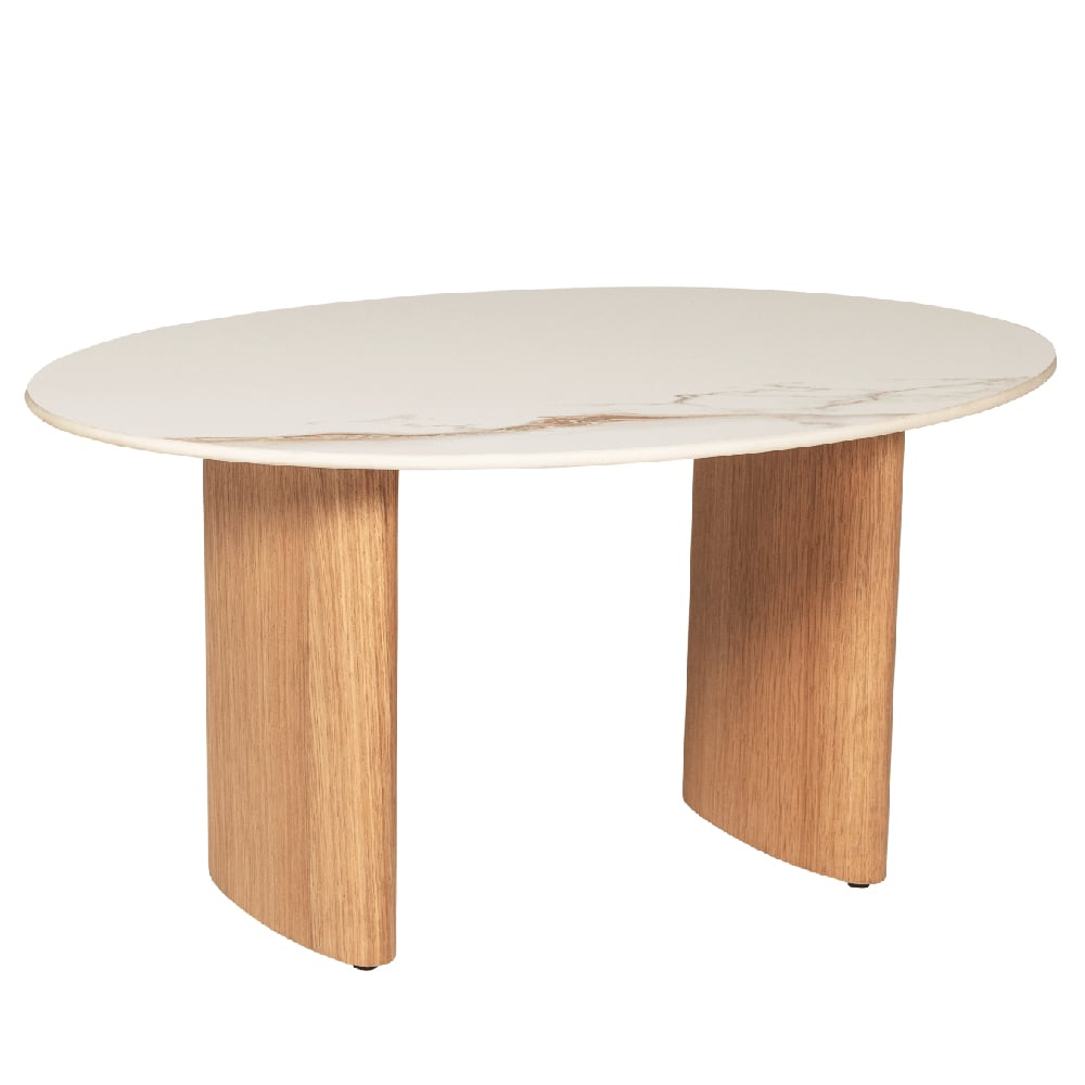 Product photograph of Elkhorn Ceramic Oval Coffee Table In Sand from Furniture in Fashion