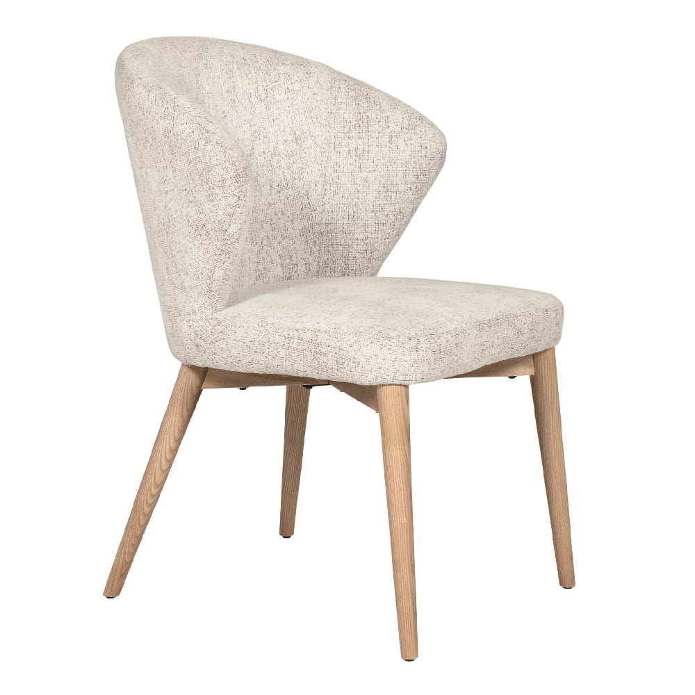 elkhorn fabric dining chair with oak legs in natural