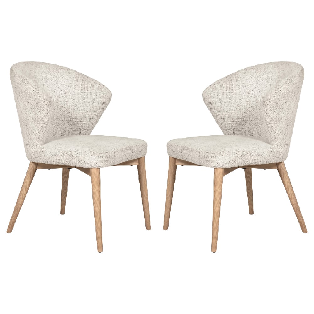 Product photograph of Elkhorn Natural Fabric Dining Chairs With Oak Legs In Pair from Furniture in Fashion