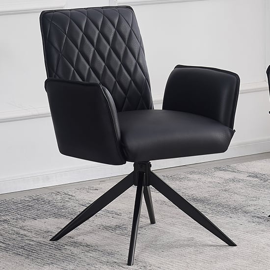 elkin faux leather dining chair in black