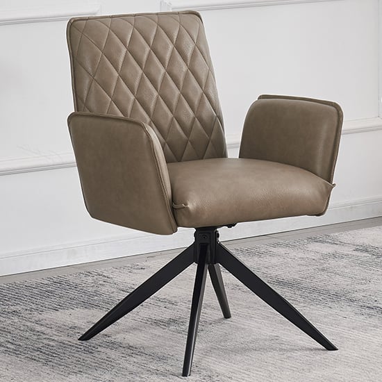 elkin faux leather dining chair in taupe