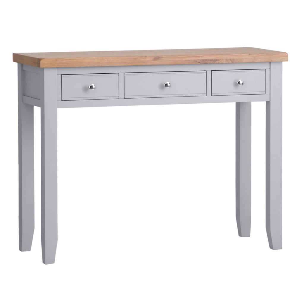 Product photograph of Elkin Wooden Dressing Table In Grey And Oak from Furniture in Fashion