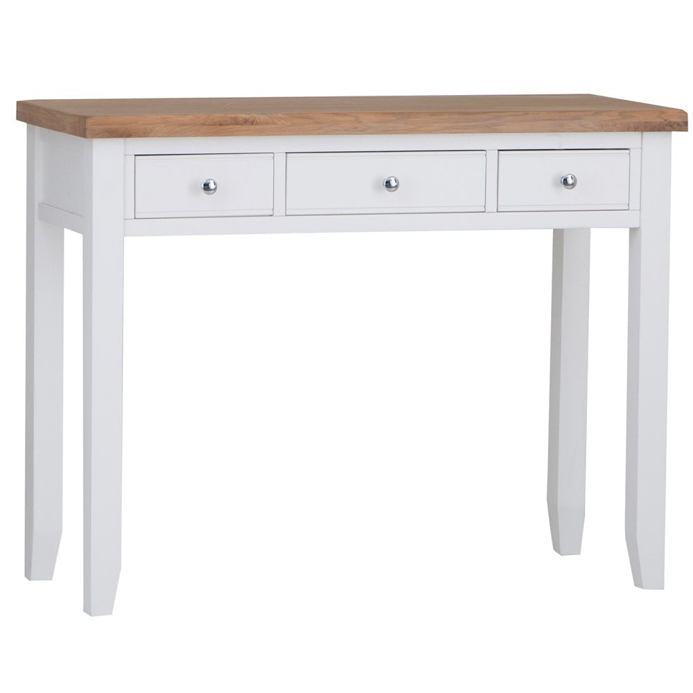 Product photograph of Elkin Wooden Dressing Table In White And Oak from Furniture in Fashion