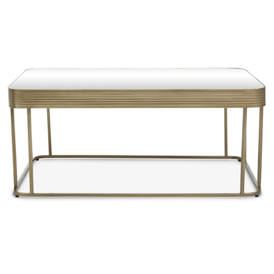 Product photograph of Ellice Clear Glass Top Coffee Table With Gold Metal Frame from Furniture in Fashion