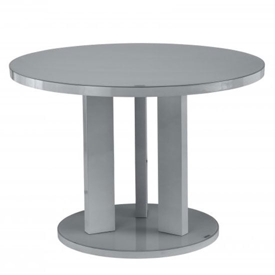Read more about Brambee glass round dining table in grey high gloss