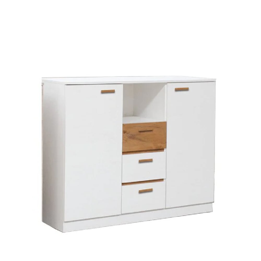 Read more about Elmira wooden sideboard with 3 drawers 2 doors in anderson pine