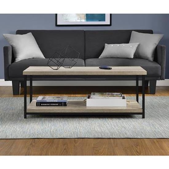 Product photograph of Ellicottville Wooden Coffee Table In Distressed Grey Oak from Furniture in Fashion