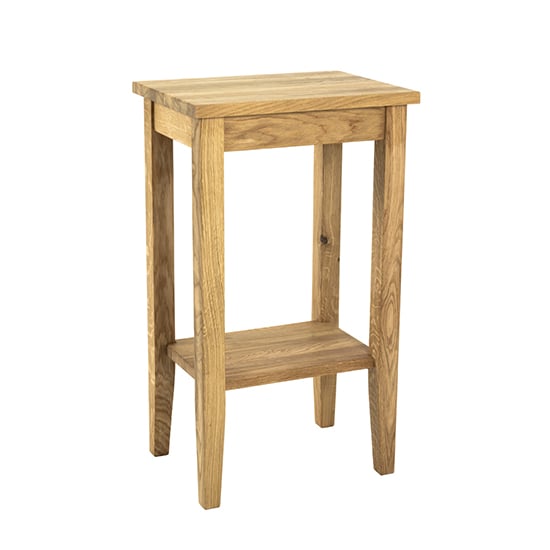 Product photograph of Eloy Tall Wooden Side Table In Royal Oak from Furniture in Fashion