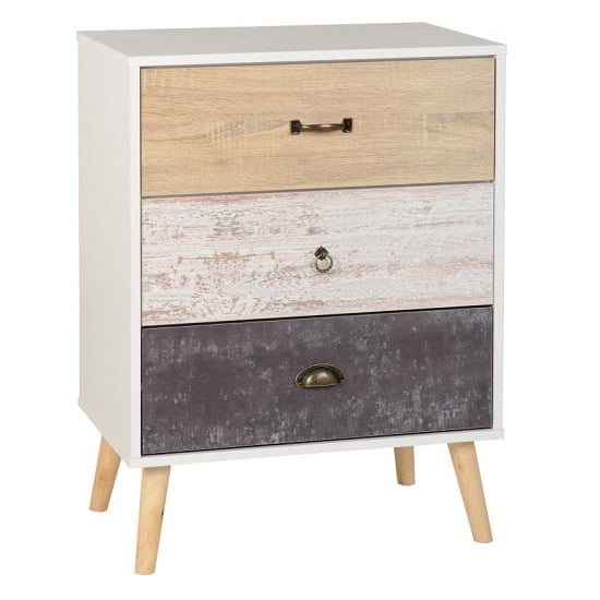 View Noein chest of drawers in white and distressed effect