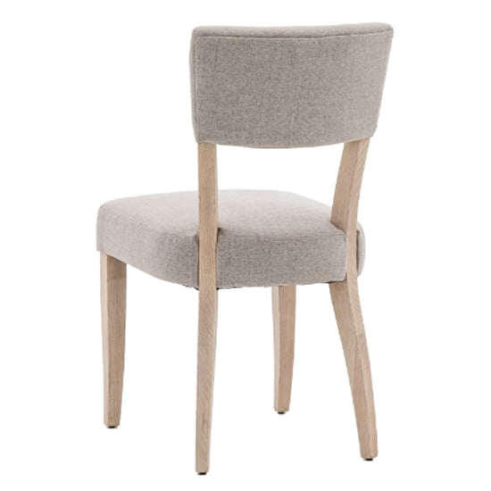 Elvira Grey Fabric Dining Chairs With Oak Legs In Pair Furniture in