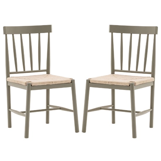 Read more about Elvira prairie wooden dining chairs with rope seat in pair