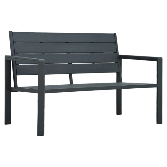 Read more about Emma wooden garden seating bench with steel frame in grey