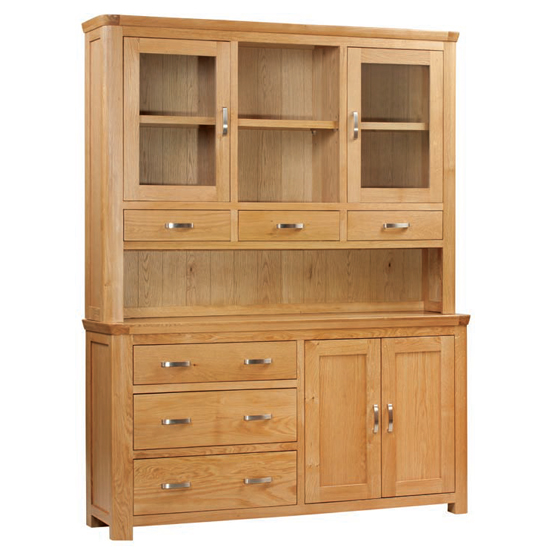 View Empire large display cabinet in oak with 4 doors and 6 drawers