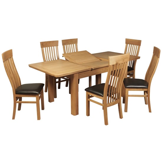 Photo of Empire medium butterfly extending dining set with 6 chairs