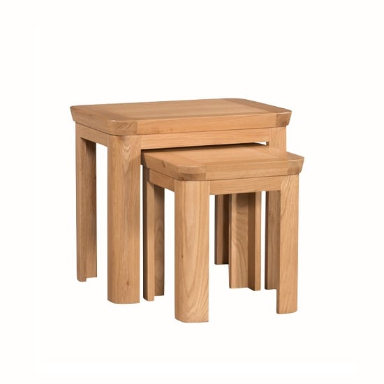 Read more about Empire wooden nest of tables in solid oak and veneer
