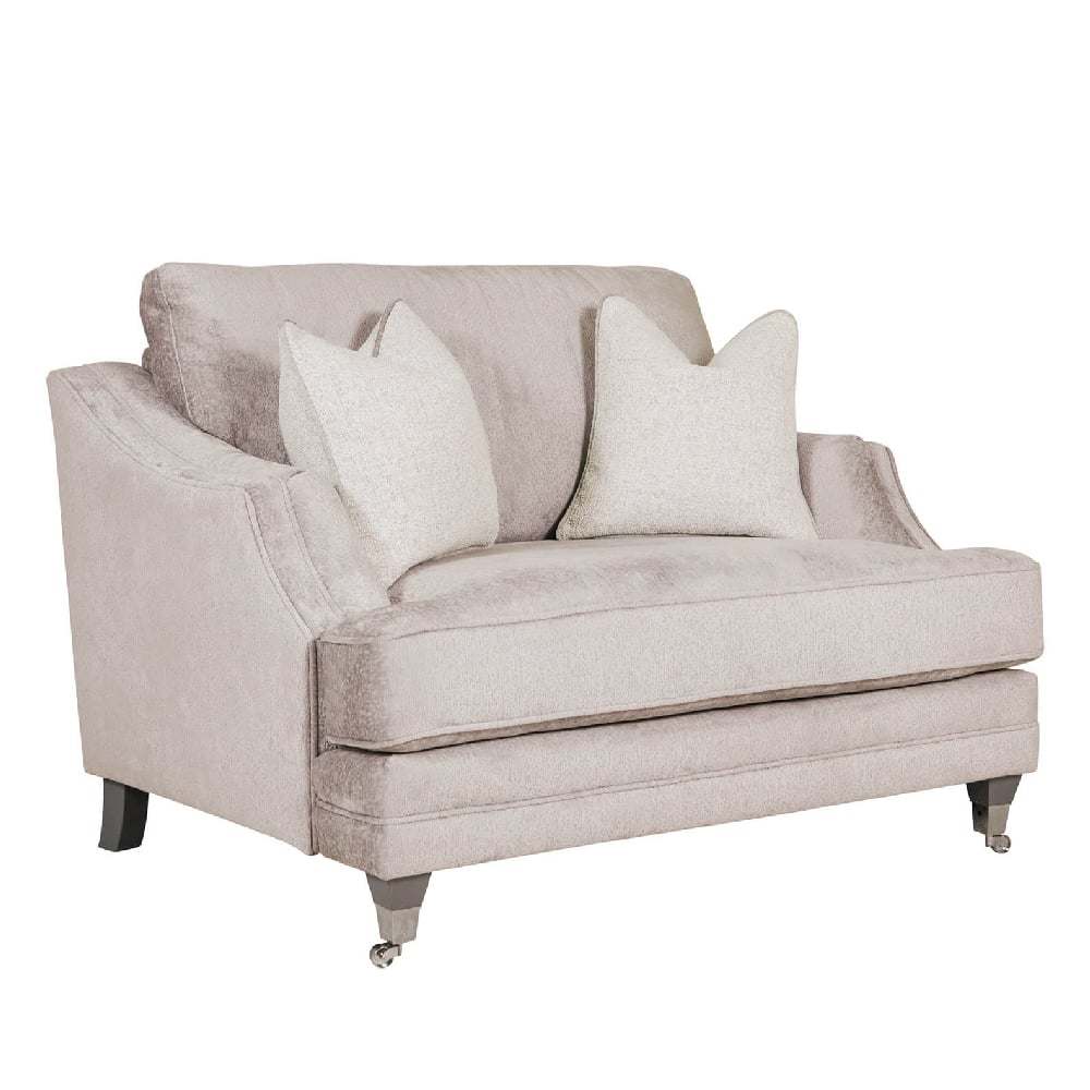 Product photograph of Enmore Velvet 2 Seater Sofa With 2 Scatter Cushions In Mink from Furniture in Fashion