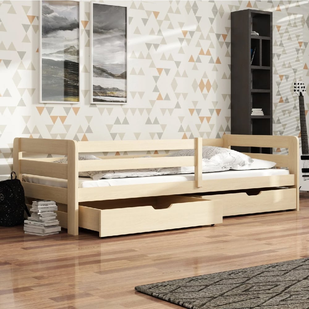 enoch wooden day bed with mattress and foam in pine