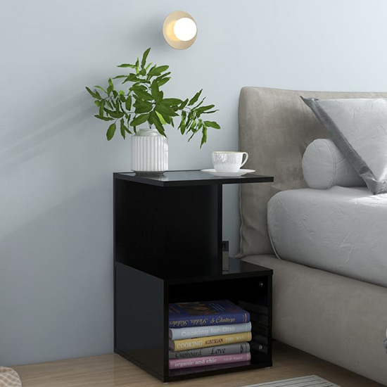Read more about Eracio wooden bedside cabinet in black
