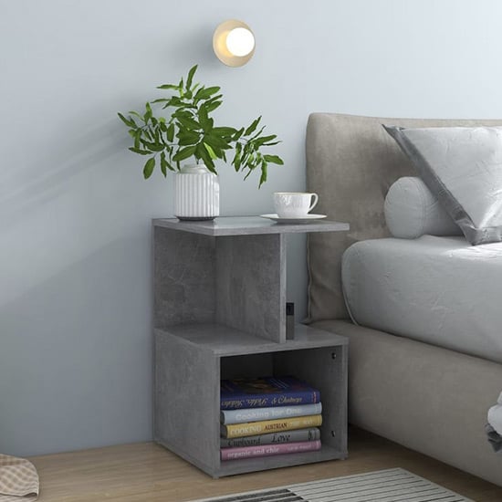 Read more about Eracio wooden bedside cabinet in concrete effect
