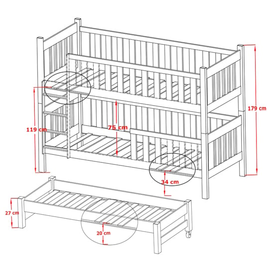 Erie Wooden Bunk Bed And Trundle In White | Furniture in Fashion