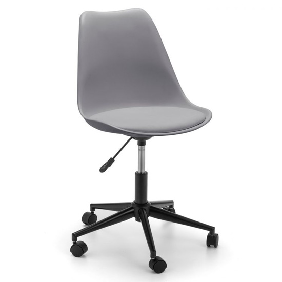 Read more about Edolie pu fabric office chair in grey and chrome