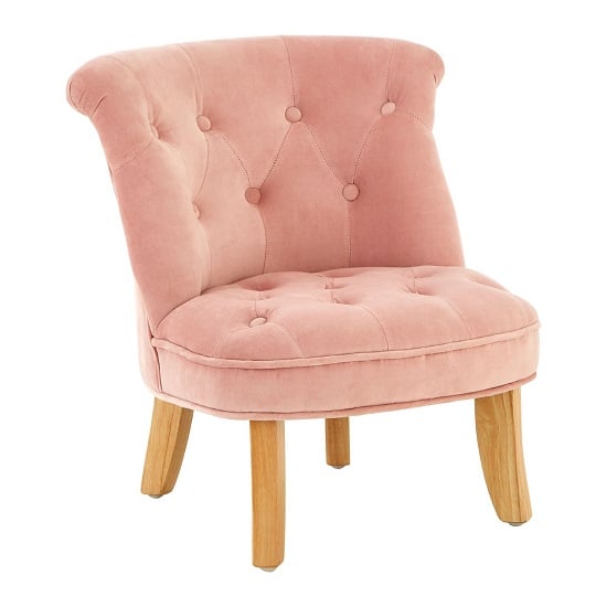 Photo of Ernest kids upholstered velvet chair in pink