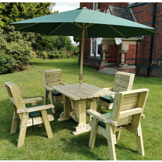 Read more about Erog garden wooden dining table with 4 chairs in timber