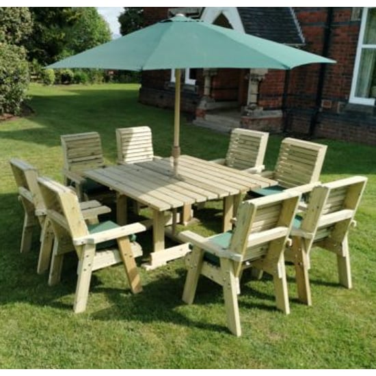 Read more about Erog garden wooden dining table with 8 chairs in timber