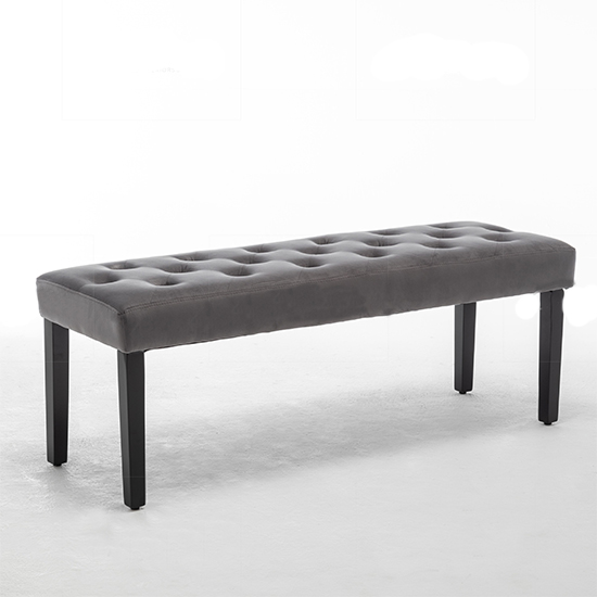 Read more about Escondido velvet dining bench in dark grey