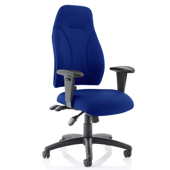 Product photograph of Esme Fabric Posture Office Chair In Blue With Arms from Furniture in Fashion