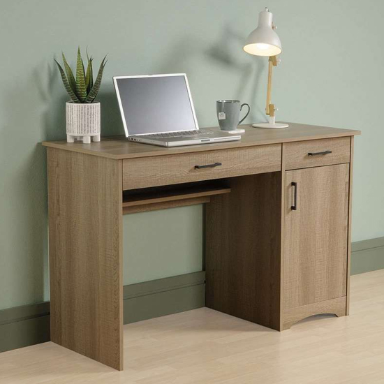 Photo of Essentials wooden computer desk in summer oak