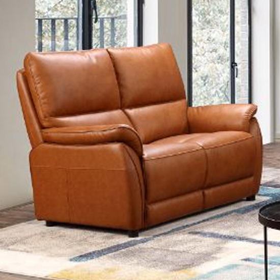 Product photograph of Essex Leather Electric Recliner 2 Seater Sofa In Tan from Furniture in Fashion