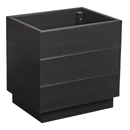 Product photograph of Etax Rectangular Wooden 45cm Planter In Black from Furniture in Fashion