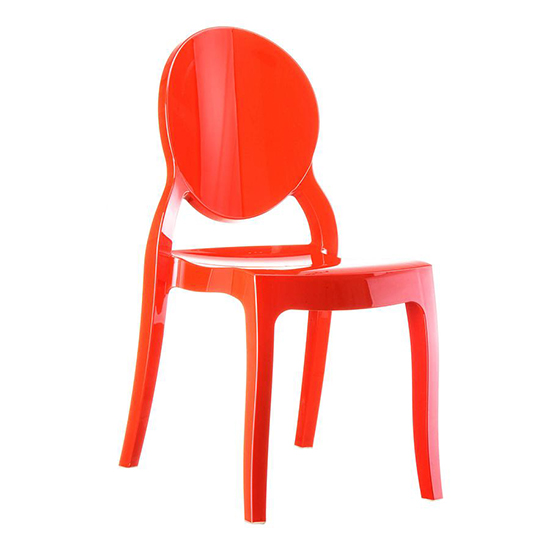 Read more about Everett high gloss polycarbonate dining chair in red