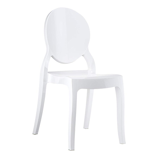 Read more about Everett high gloss polycarbonate dining chair in white