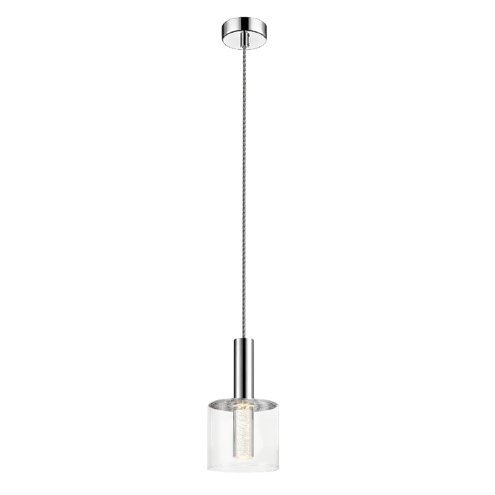 Product photograph of Evita Clear Glass Shape Pendant Light In Chrome from Furniture in Fashion