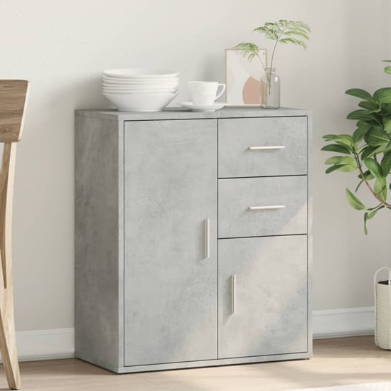 Product photograph of Exeter Wooden Sideboard With 2 Doors 2 Drawers In Concrete Grey from Furniture in Fashion