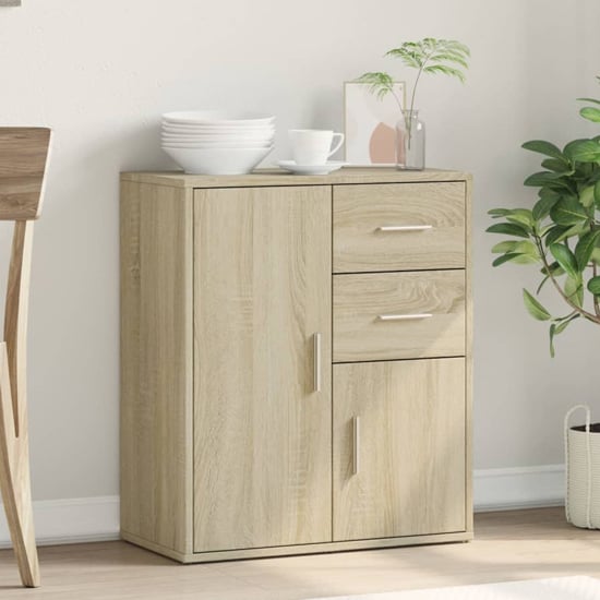 Product photograph of Exeter Wooden Sideboard With 2 Doors 2 Drawers In Sonoma Oak from Furniture in Fashion