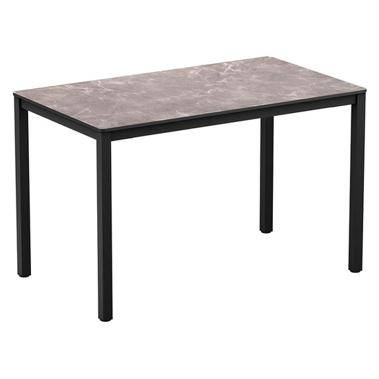 Photo of Extro rectangular wooden dining table in marble effect