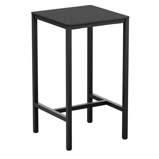 Photo of Extro square 60cm wooden bar table in black