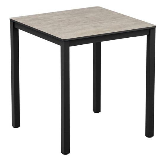 Product photograph of Extro Square 60cm Wooden Dining Table In Textured Cement from Furniture in Fashion