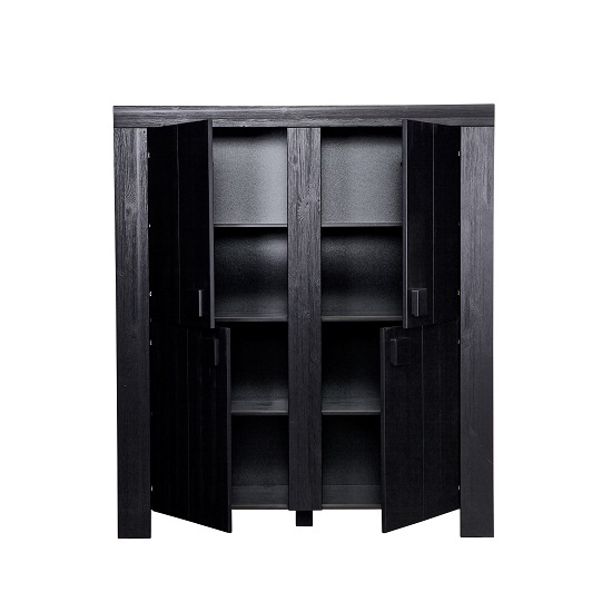 Fable Wooden Storage Cabinet In Black With 2 Doors 28211