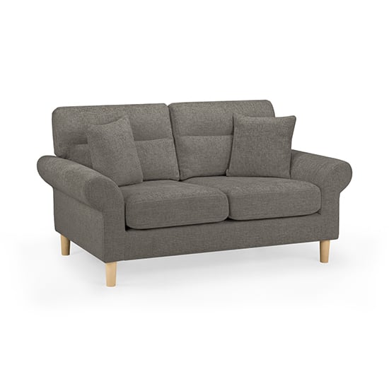 Product photograph of Fairfax Fabric 2 Seater Sofa In Mocha With Oak Wooden Legs from Furniture in Fashion